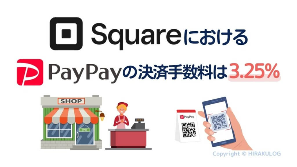 『Square（スクエア）』における『PayPay（ペイペイ）』の決済手数料は3.25％